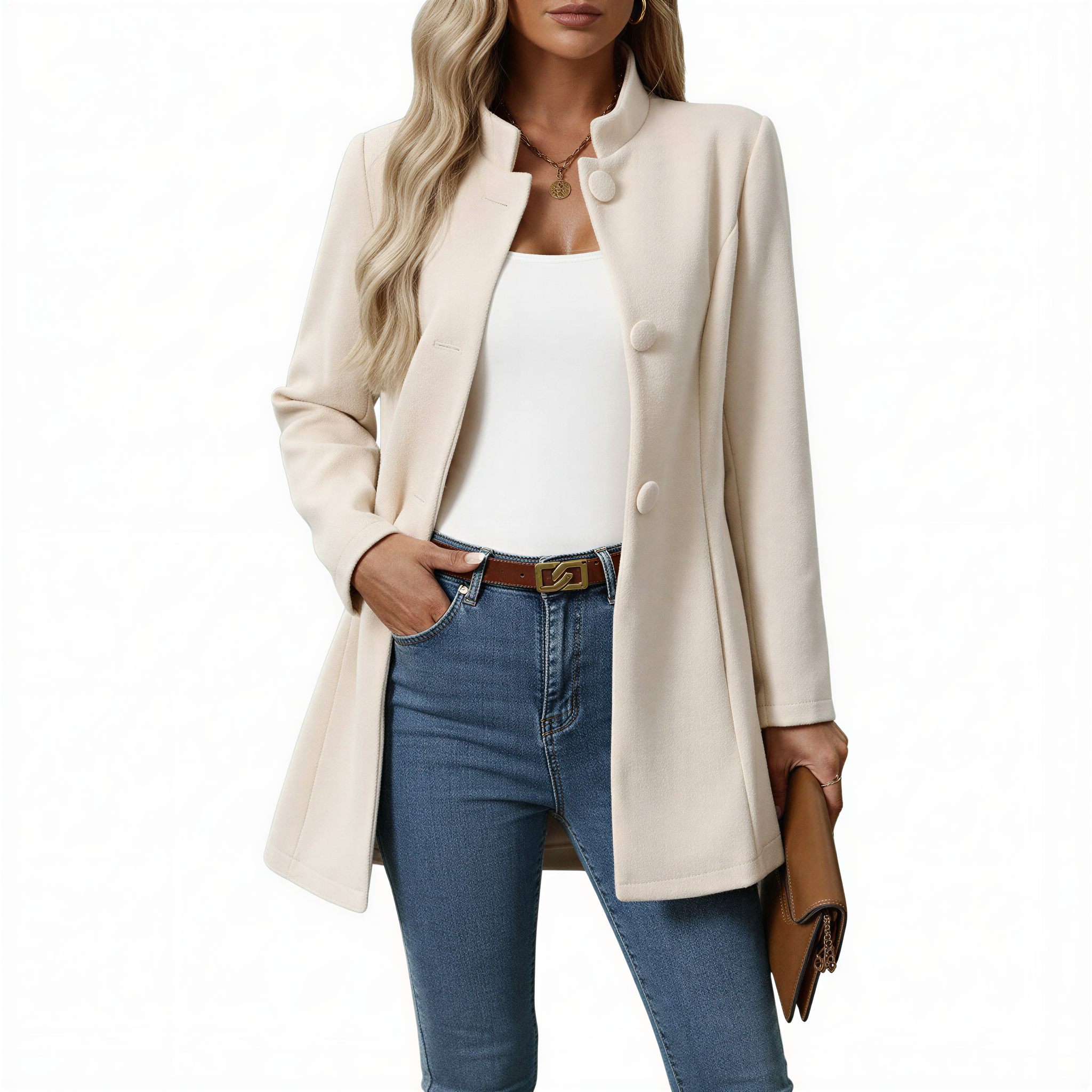 Hallie | Women's Button-Down A-Line Coat - Image 2