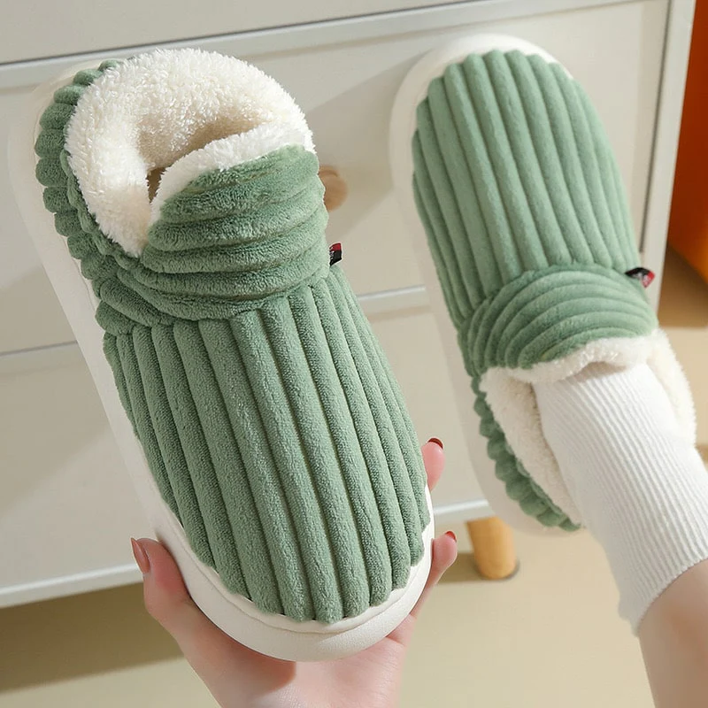 Fleece Slippers with Textured Grip Sole and Extended Ankle Coverage, Unisex