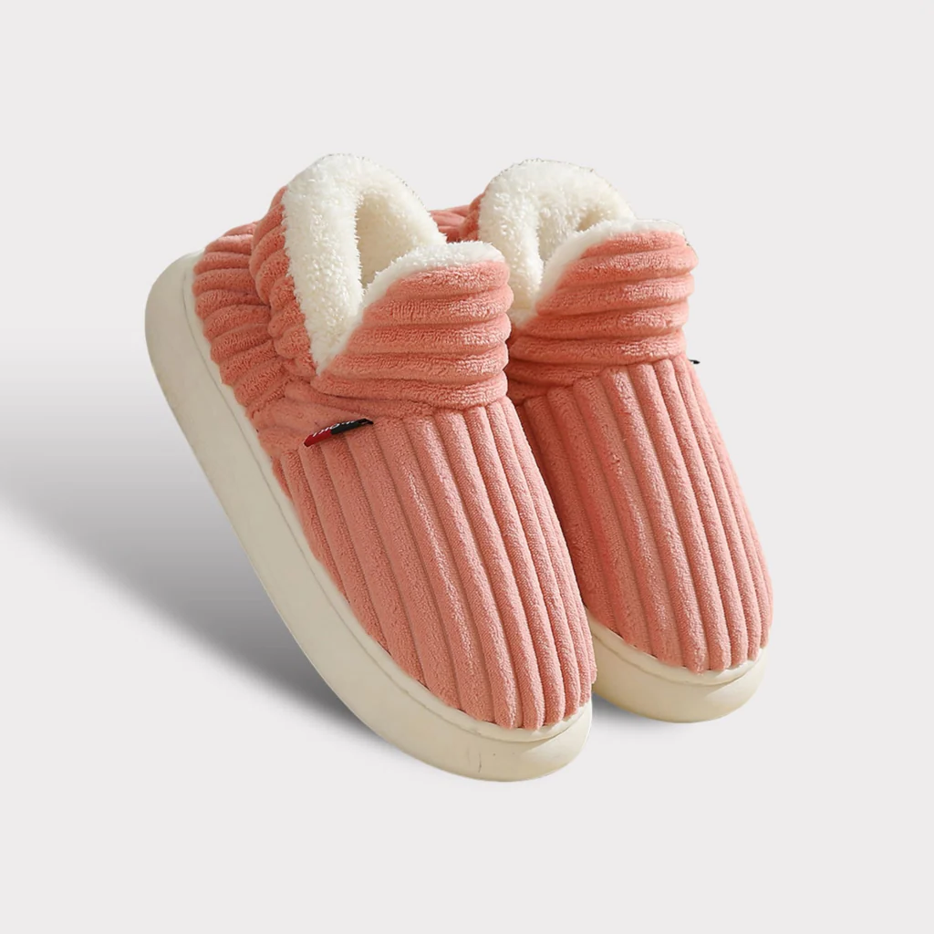 Fleece Slippers with Textured Grip Sole and Extended Ankle Coverage, Unisex