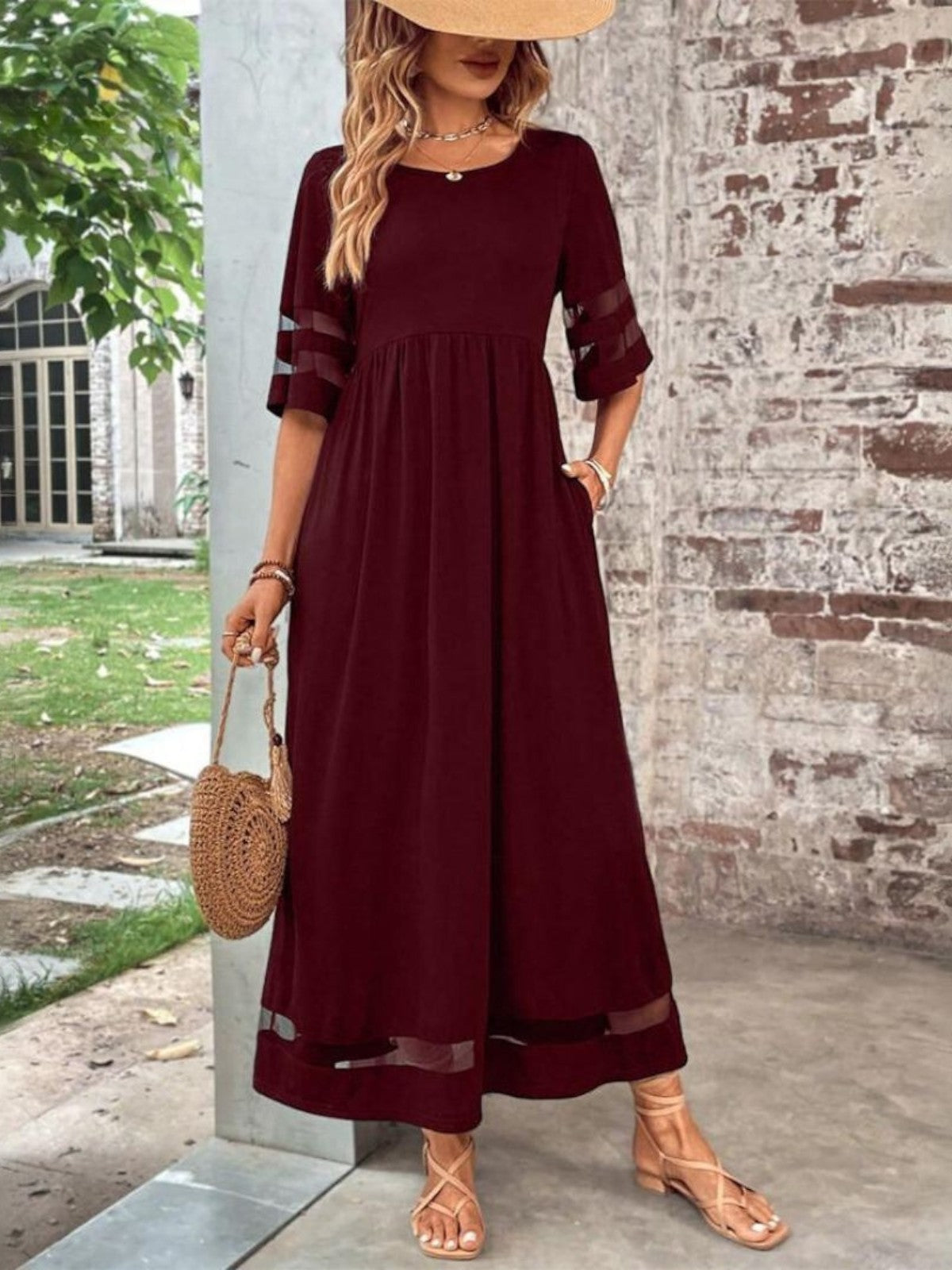 Tummy-Smoothing Dress with Flowing Fabric and Flattering Silhouette