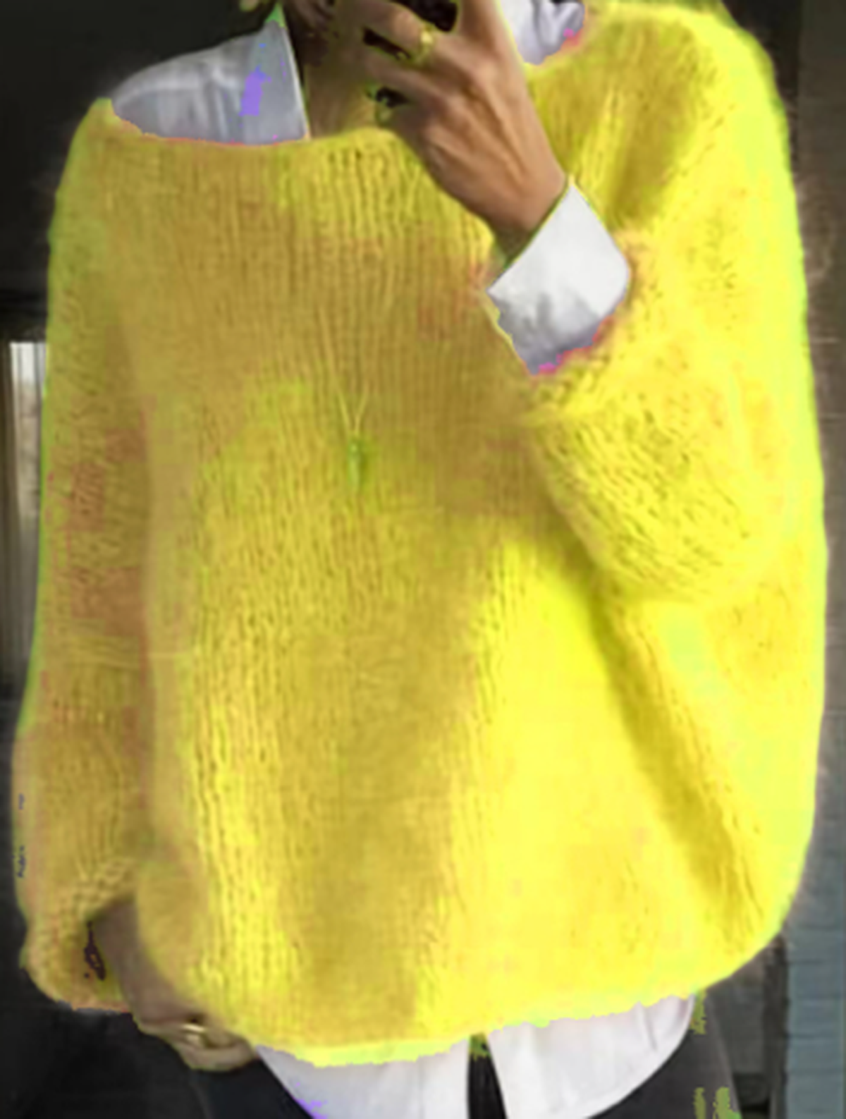 Long Sleeve Knit Sweater for Women with Soft Fuzzy Texture and Relaxed Fit, Ribbed Hem