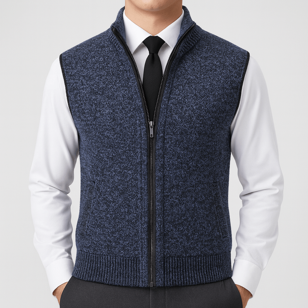 Luminovi | Sleeveless Zipper Knit Vest