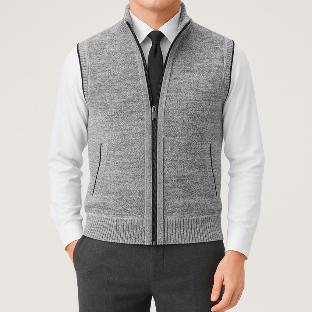 Luminovi | Sleeveless Zipper Knit Vest