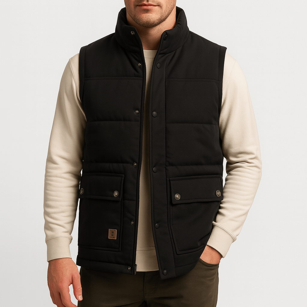 Luminovi | Quilted Stand Collar Vest
