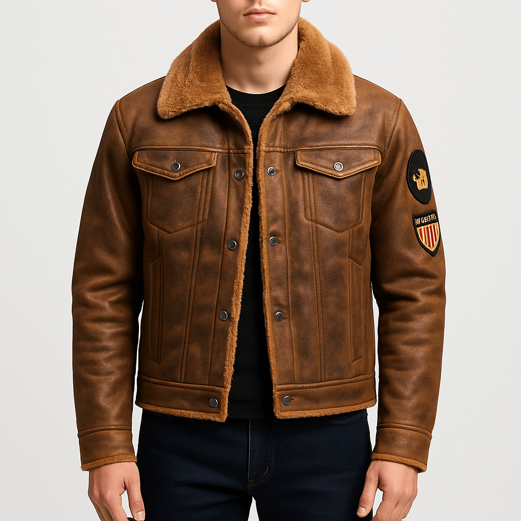LUMINOVI | Suede Biker Jacket