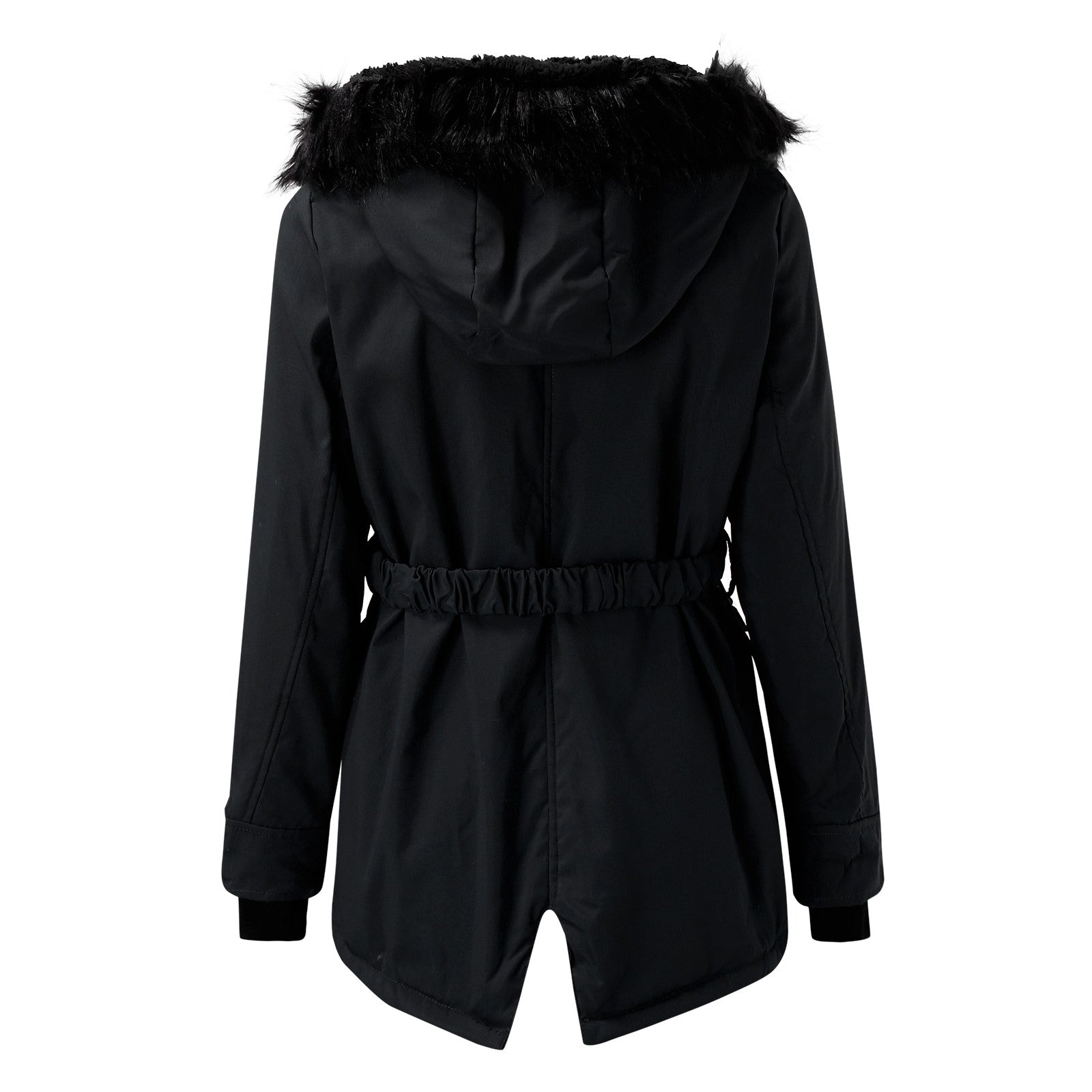 Women's Hooded Winter Coat with Faux Fur Hood Trim and Tailored Fit, Light Thermal Fill