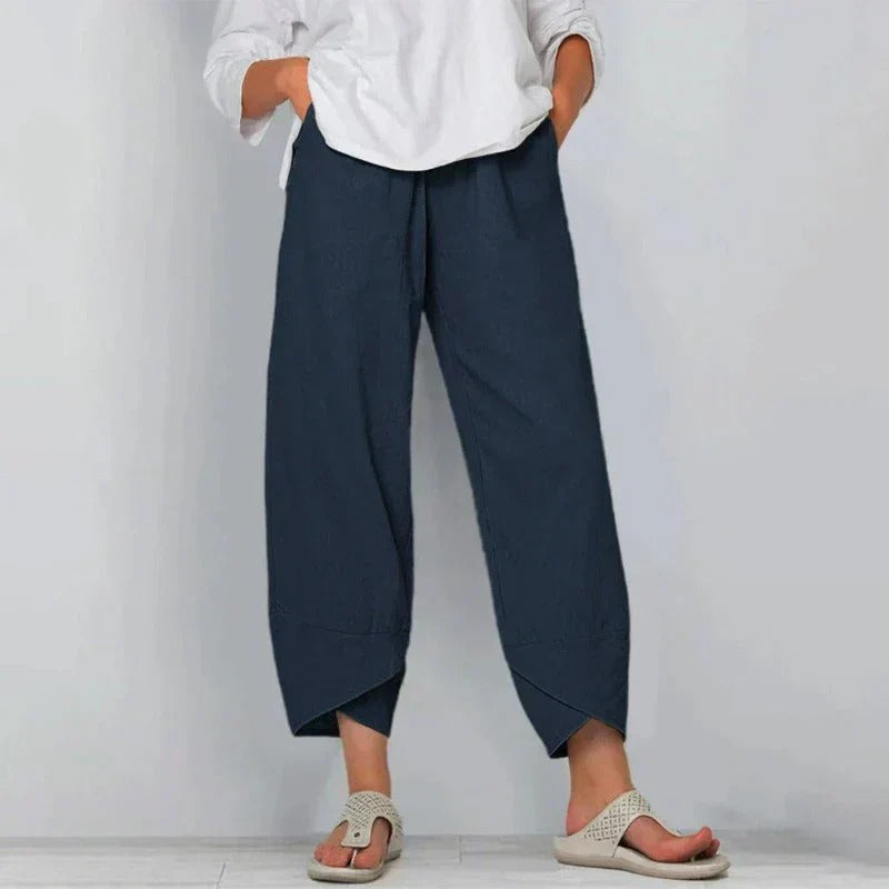 Breathable Cotton-Linen Pants with Soft Waist and Lightweight Packable Design