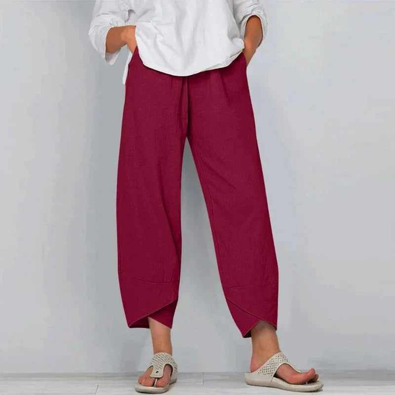 Breathable Cotton-Linen Pants with Soft Waist and Lightweight Packable Design