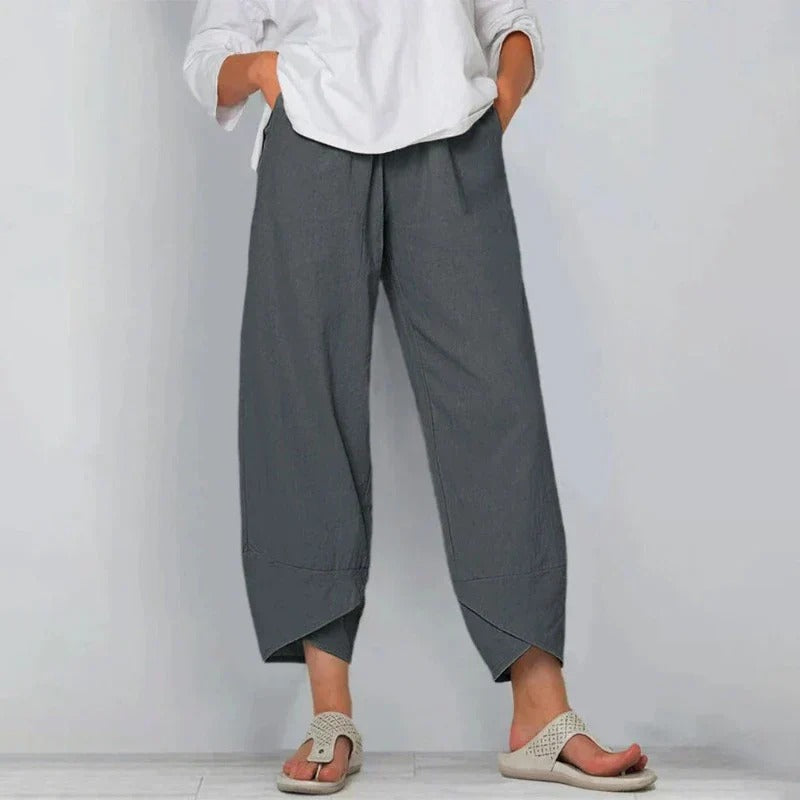 Breathable Cotton-Linen Pants with Soft Waist and Lightweight Packable Design