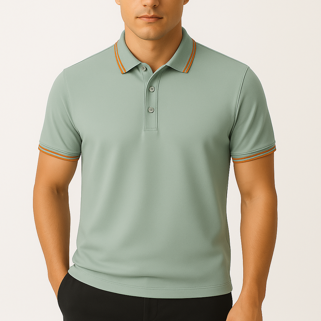 LumiNovi | Contrast Collar Polo Shirt