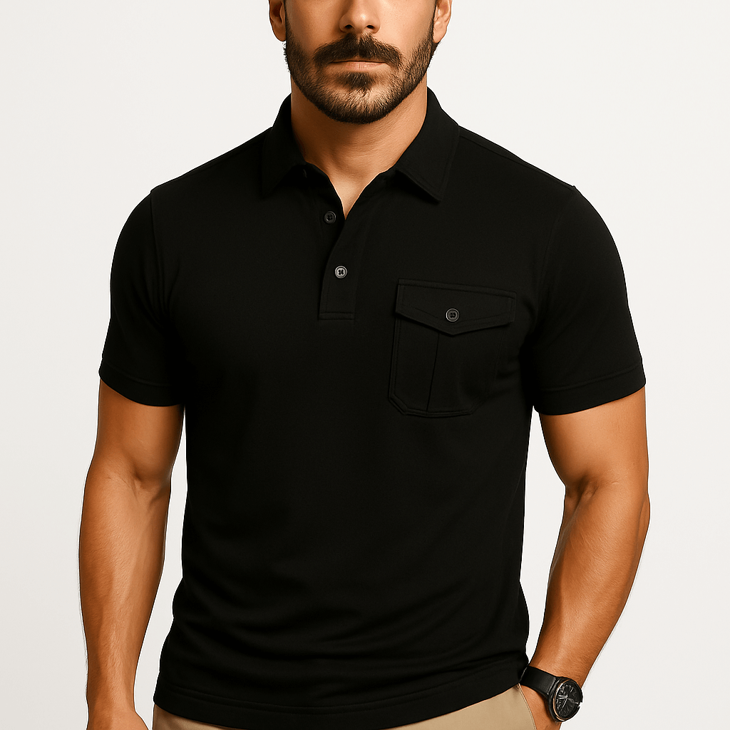 LumiNovi | Slim Fit Texture Polo Shirt
