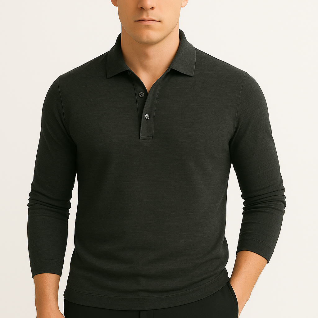 LumiNovi | Slim Lapel Polo Shirt-Shirt