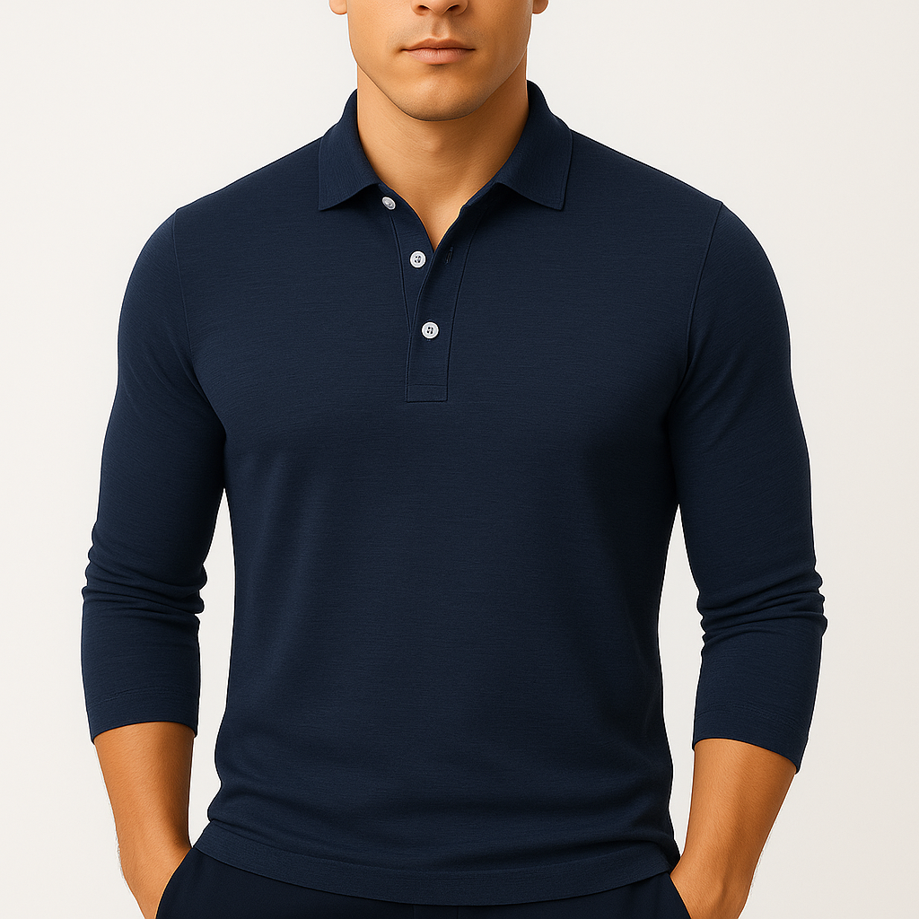 LumiNovi | Slim Lapel Polo Shirt-Shirt