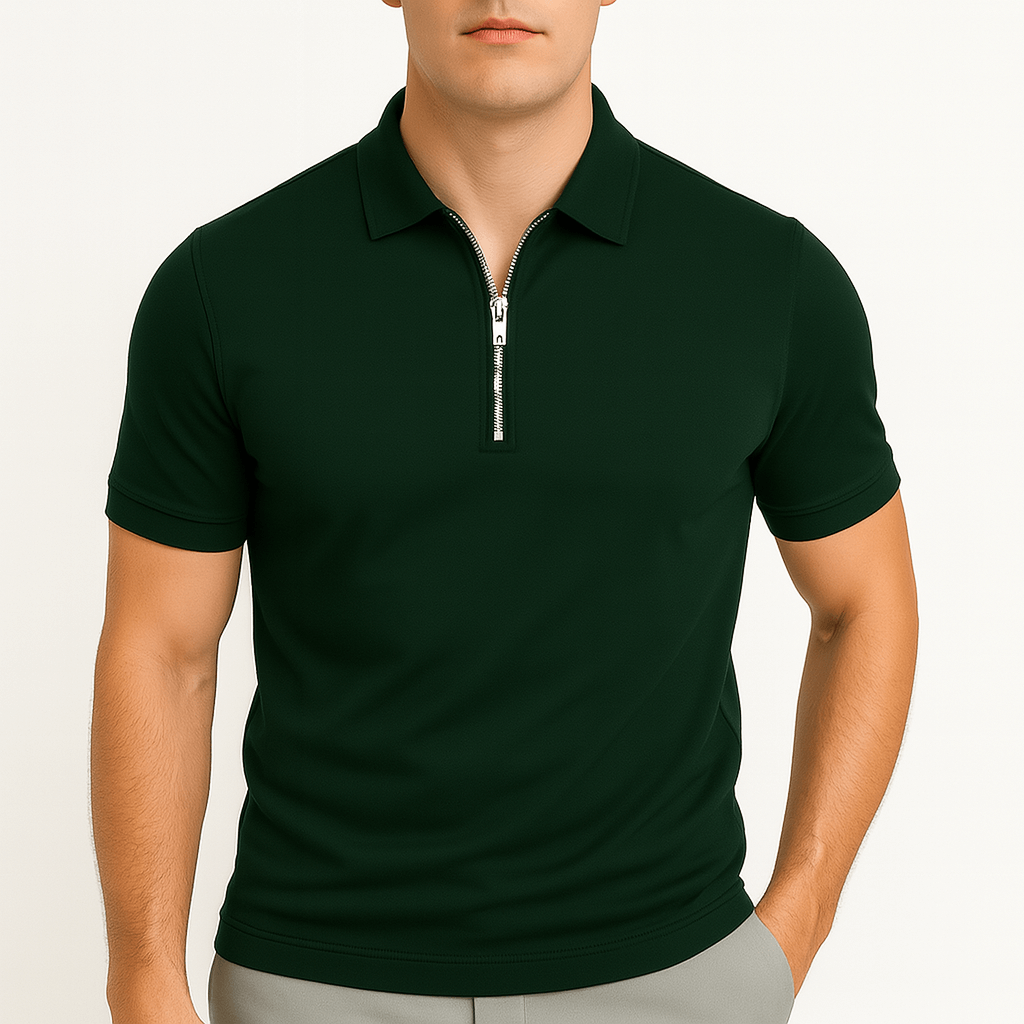 LumiNovi | Zipper Polo Shirt