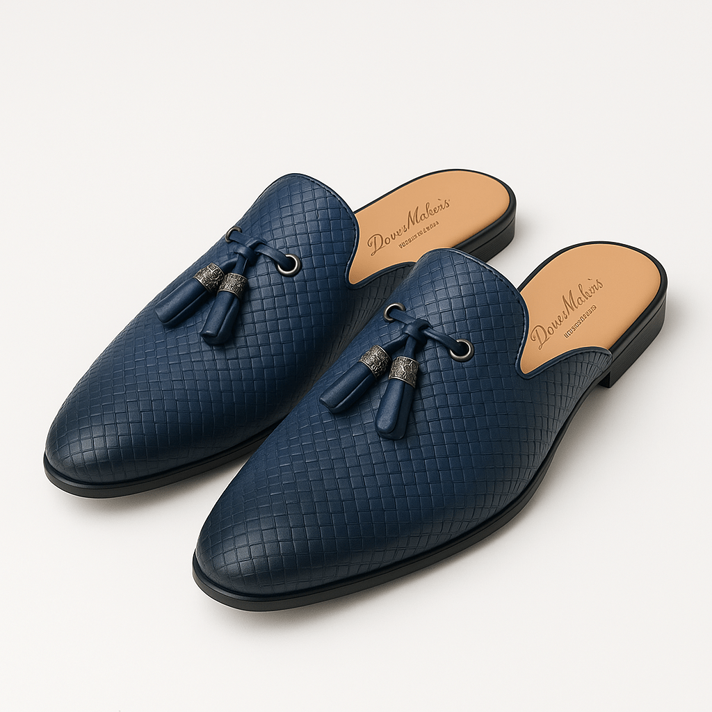 Luminovi | Backless Leather Tassel Loafers