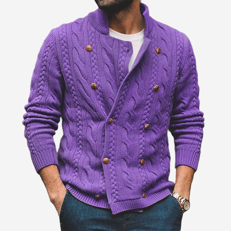 Luminovi | Cable Knit Cardigan-Cardigans