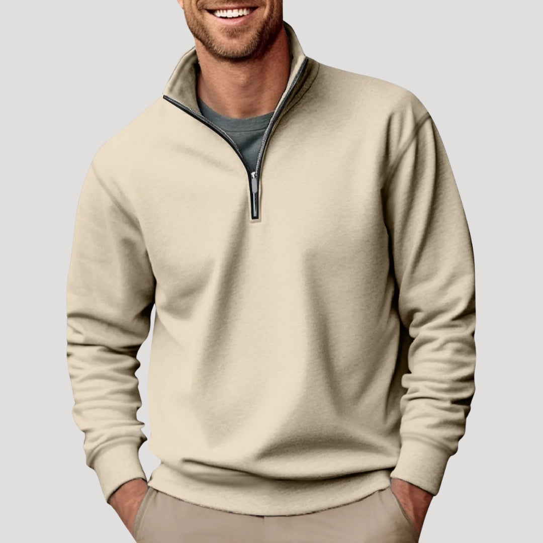 Luminovi | Casual Quarter Zip Sweatshirt-Sweater