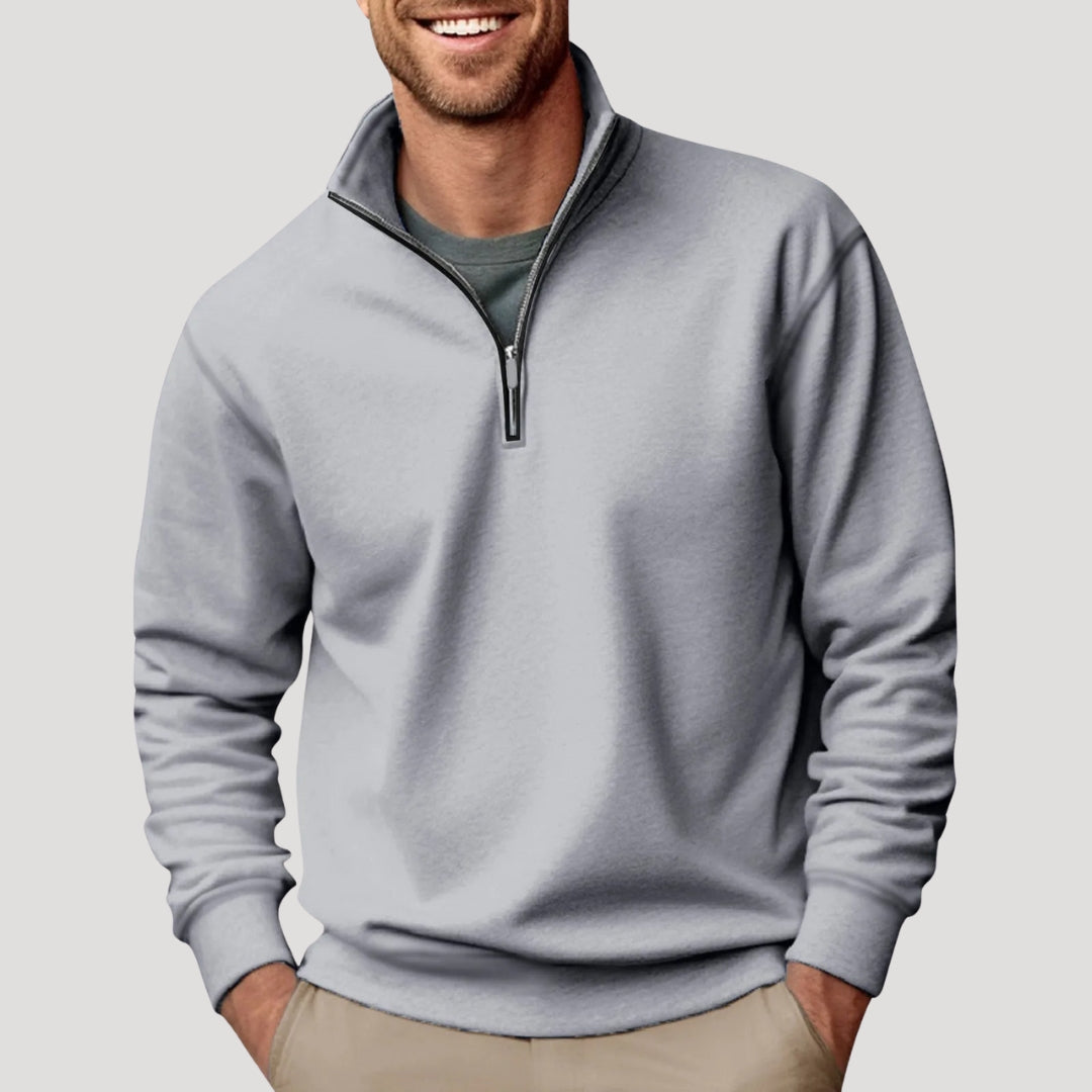Luminovi | Casual Quarter Zip Sweatshirt-Sweater
