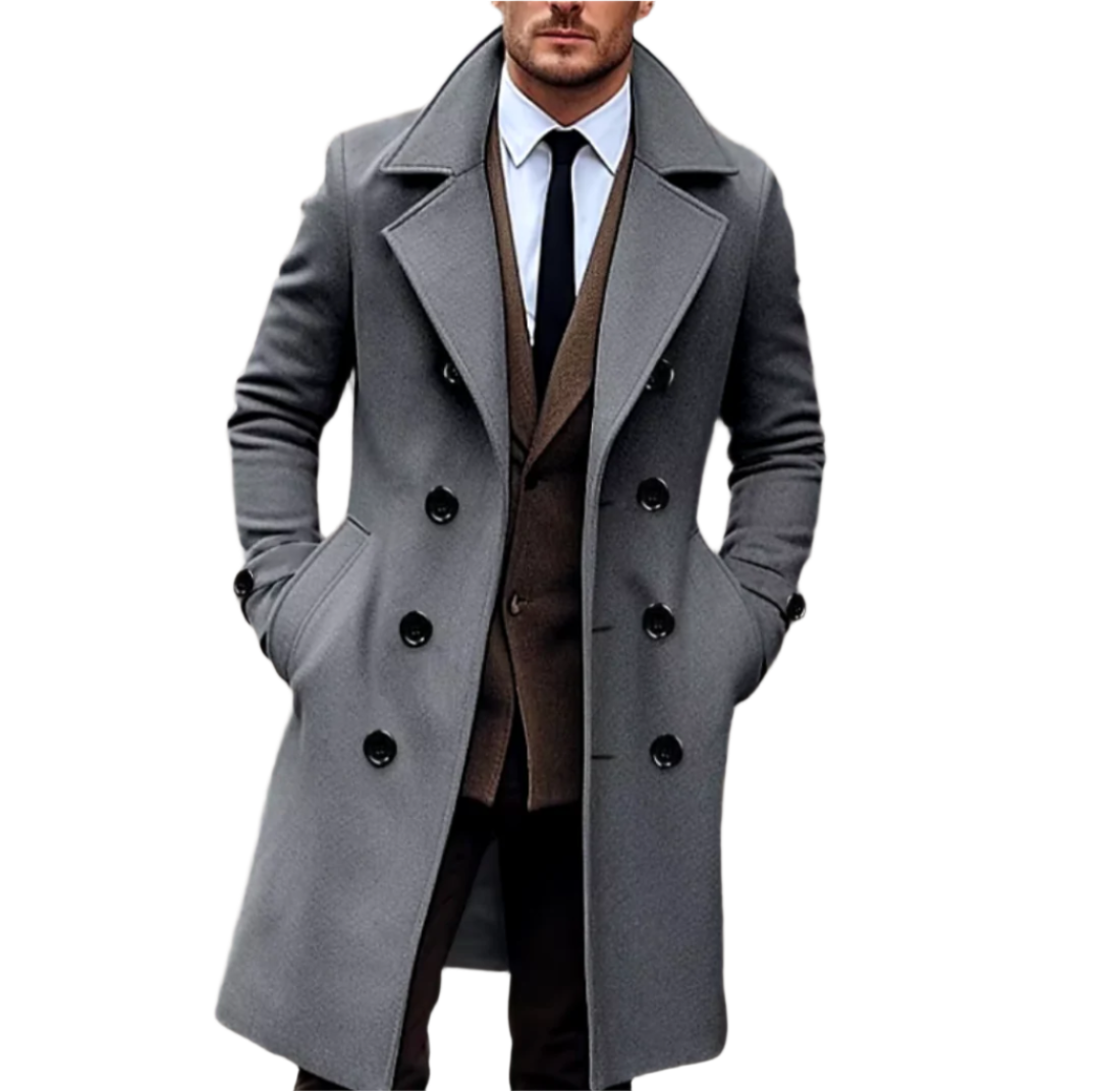 Luminovi | Classic Double-Breasted Trench Coat-Trench Coat