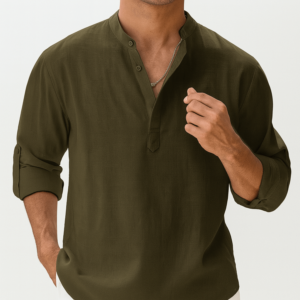 Luminovi | Classic Linen Long Sleeve Shirt