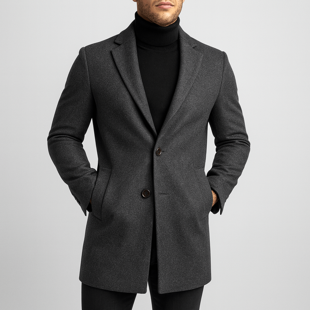 Luminovi | Classic Wool Blend Coat-Coat
