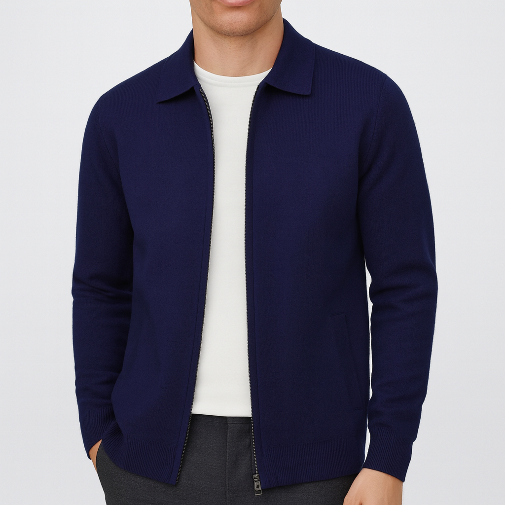 Luminovi | Classic Zip Knit Cardigan