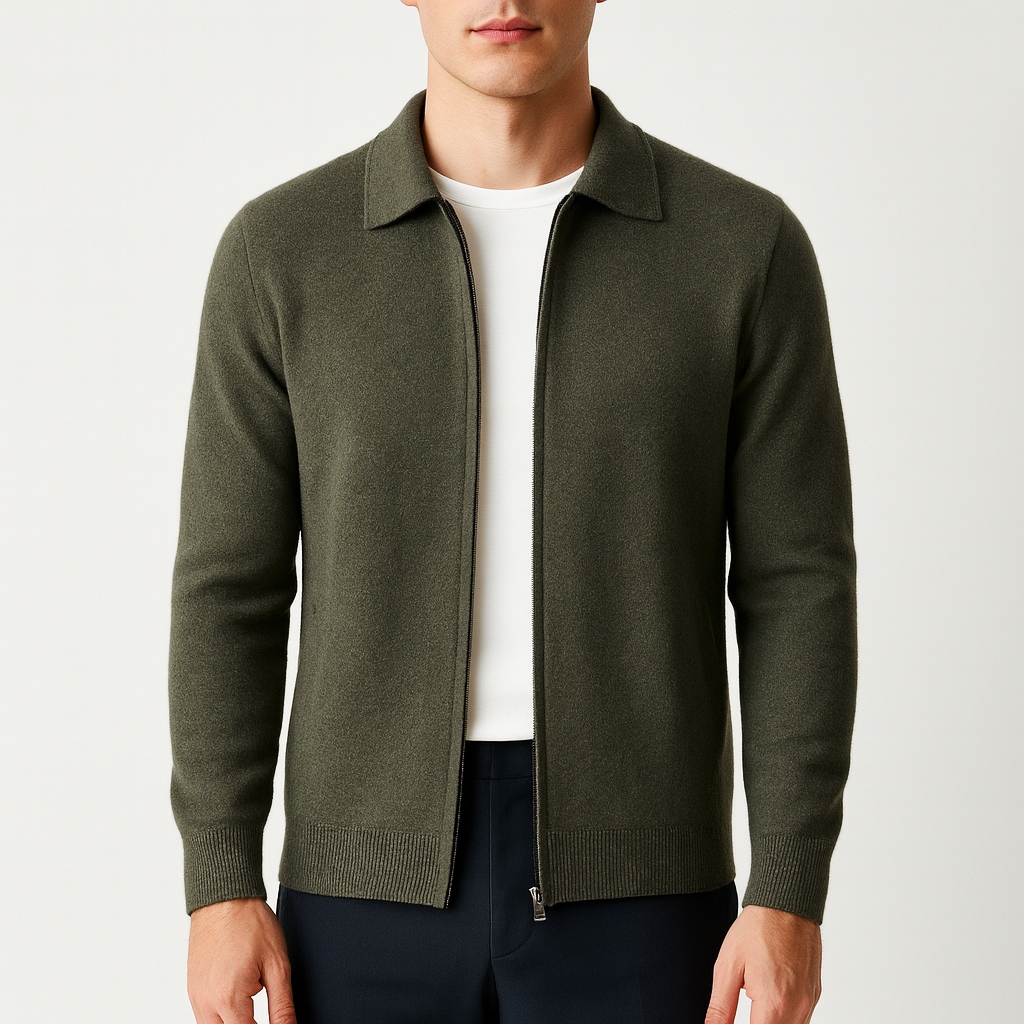 Luminovi | Classic Zip Knit Cardigan