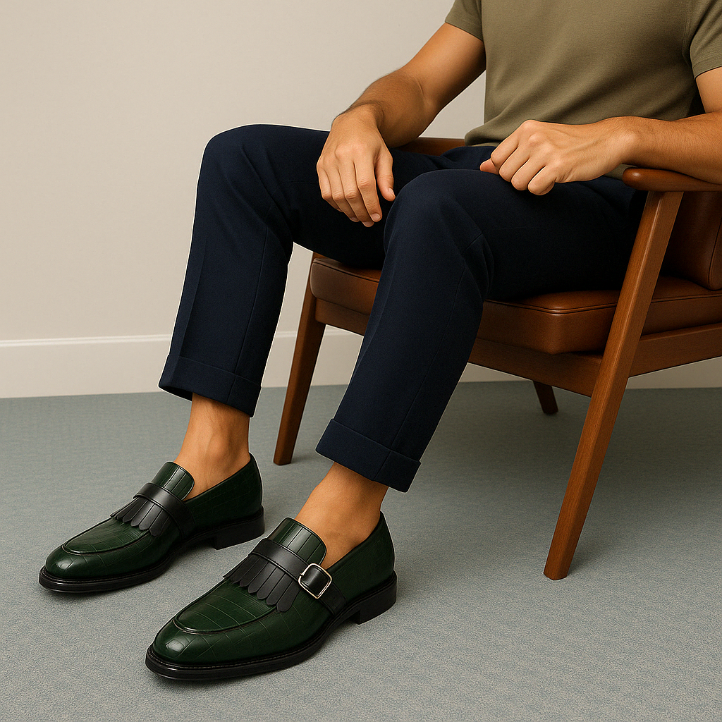Luminovi | Croc Texture Loafers