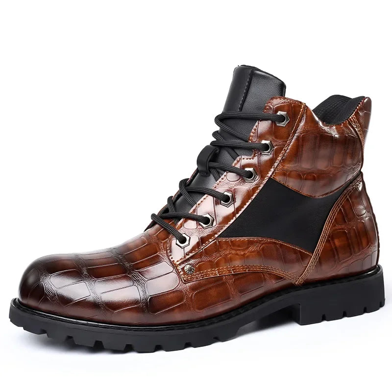 Luminovi | Crocodile Leather Boots-Men's Leather Boots