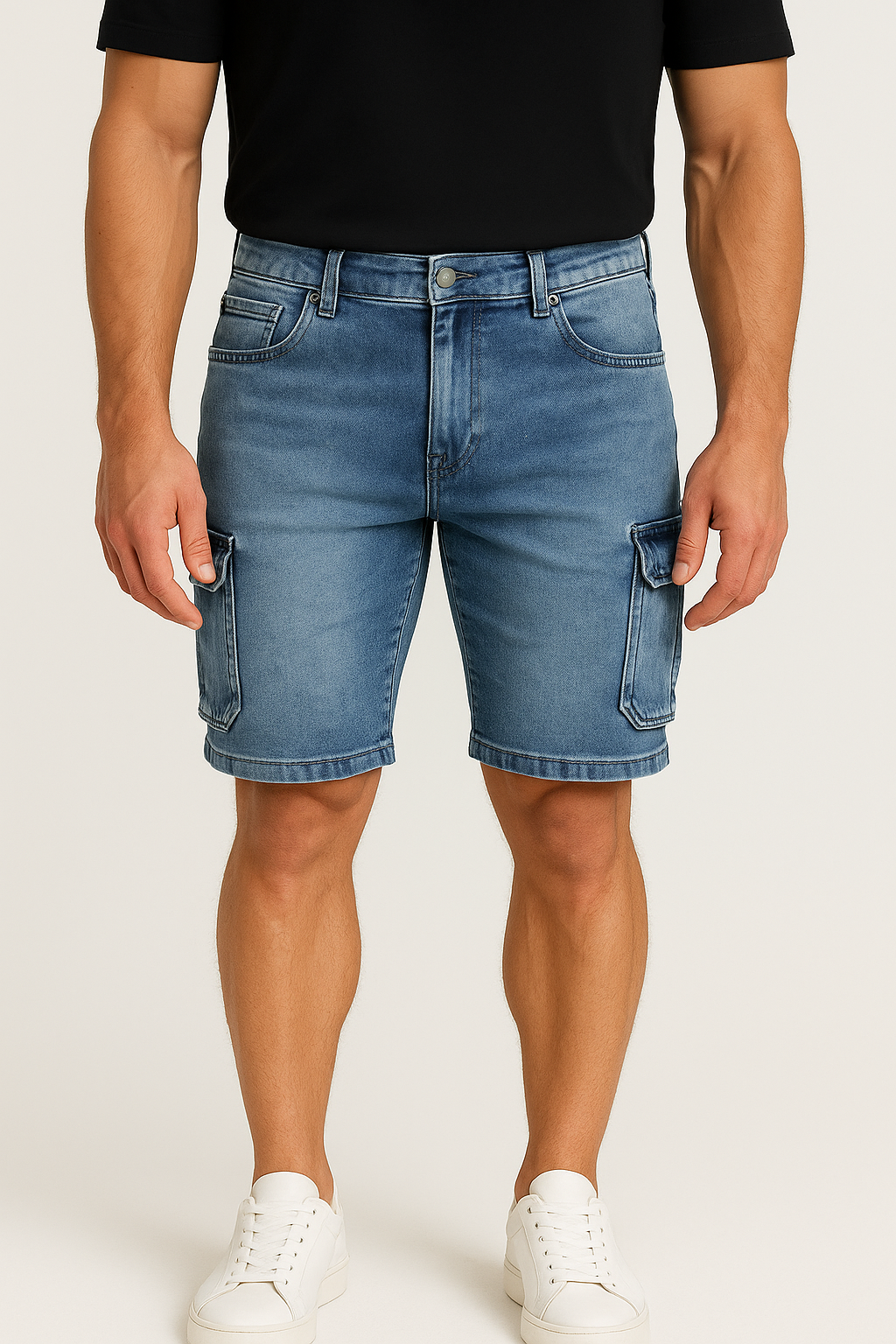 Luminovi | Denim Cargo Shorts