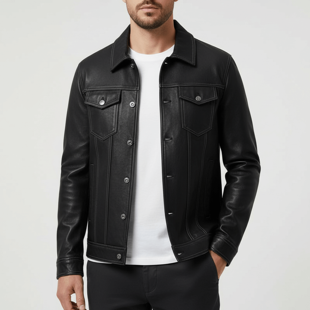 Luminovi | Denim Trucker Jacket-Jacket