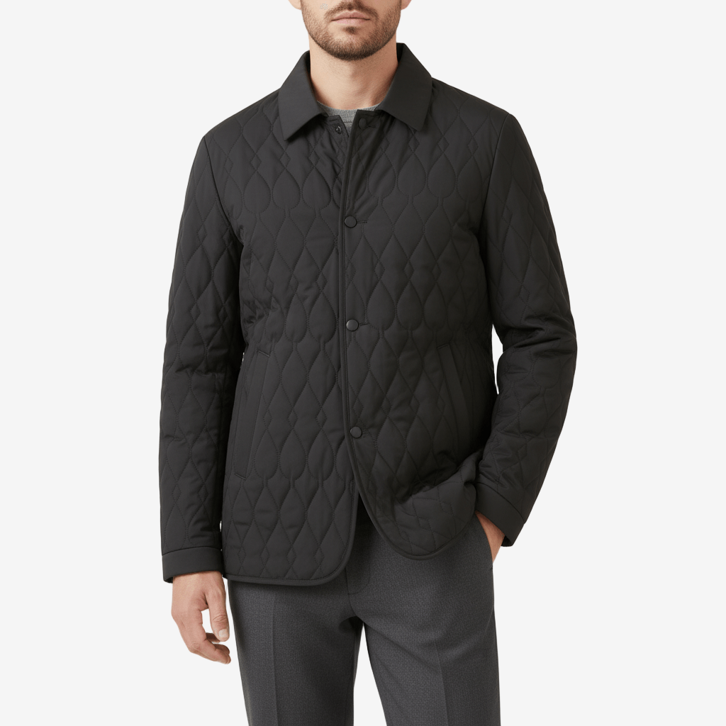 Luminovi | Diamond Quilted Jacket-Jacket