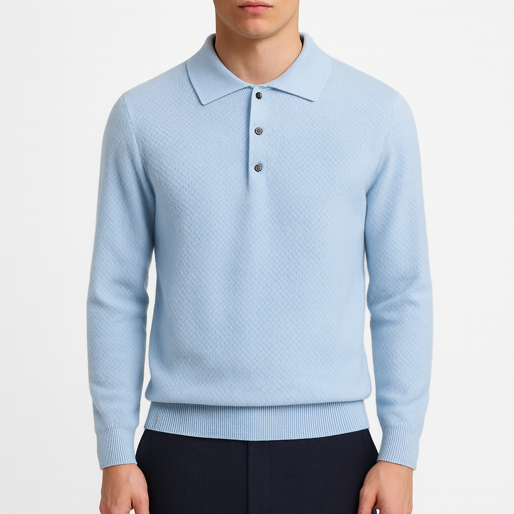 Luminovi | Knit Polo Sweater-Sweater
