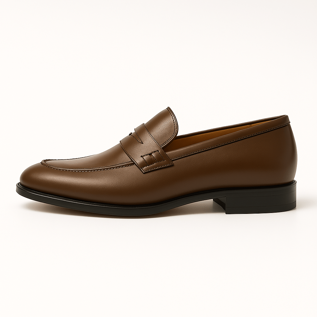 Luminovi | Leather Buckle Slip-On Loafers