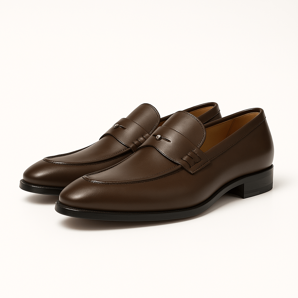 Luminovi | Leather Buckle Slip-On Loafers