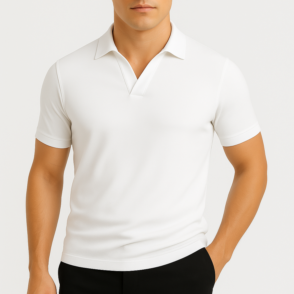 Luminovi | Leo Knit Cotton Polo Shirt