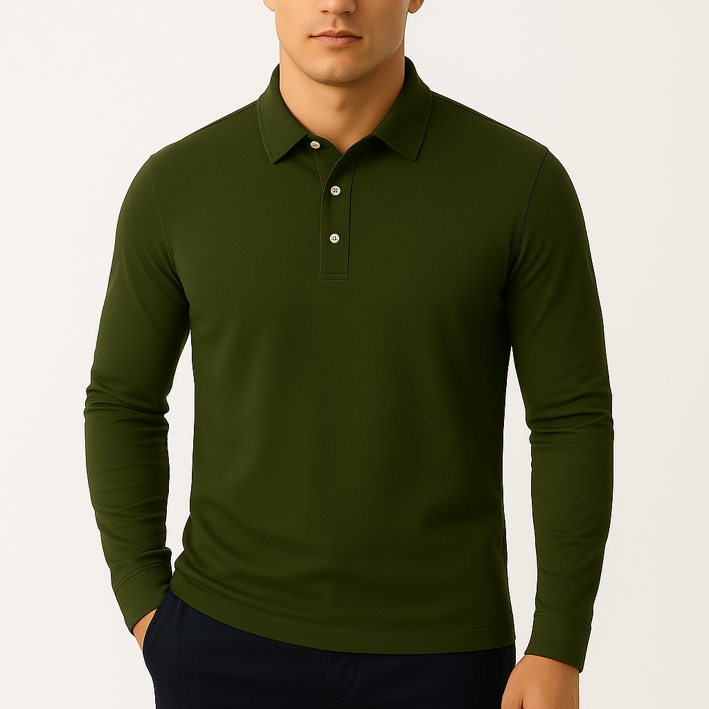 Luminovi | Lightweight Long Sleeve Polo Shirt