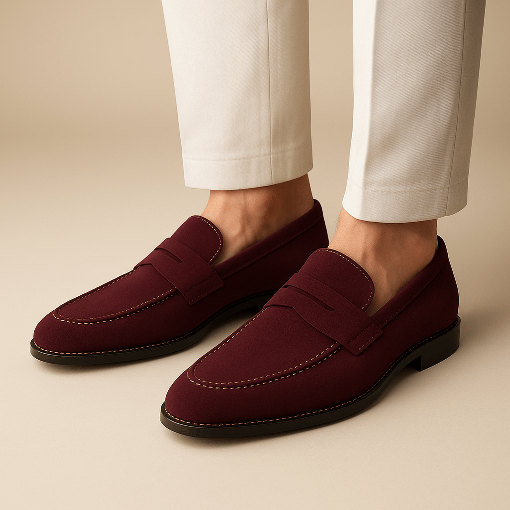 Domoir | Lugano Suede Penny Loafers