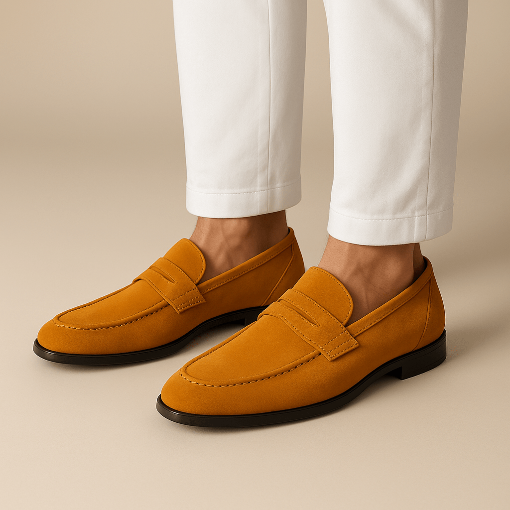 Domoir | Lugano Suede Penny Loafers