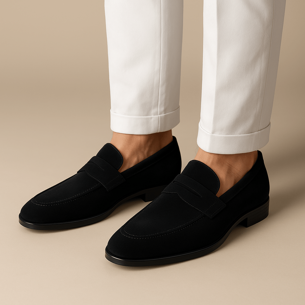 Domoir | Lugano Suede Penny Loafers