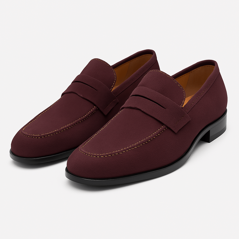 Domoir | Lugano Suede Penny Loafers