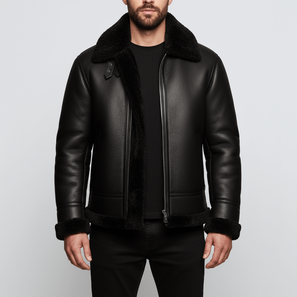 Luminovi | Shearling Leather Jacket-Jacket