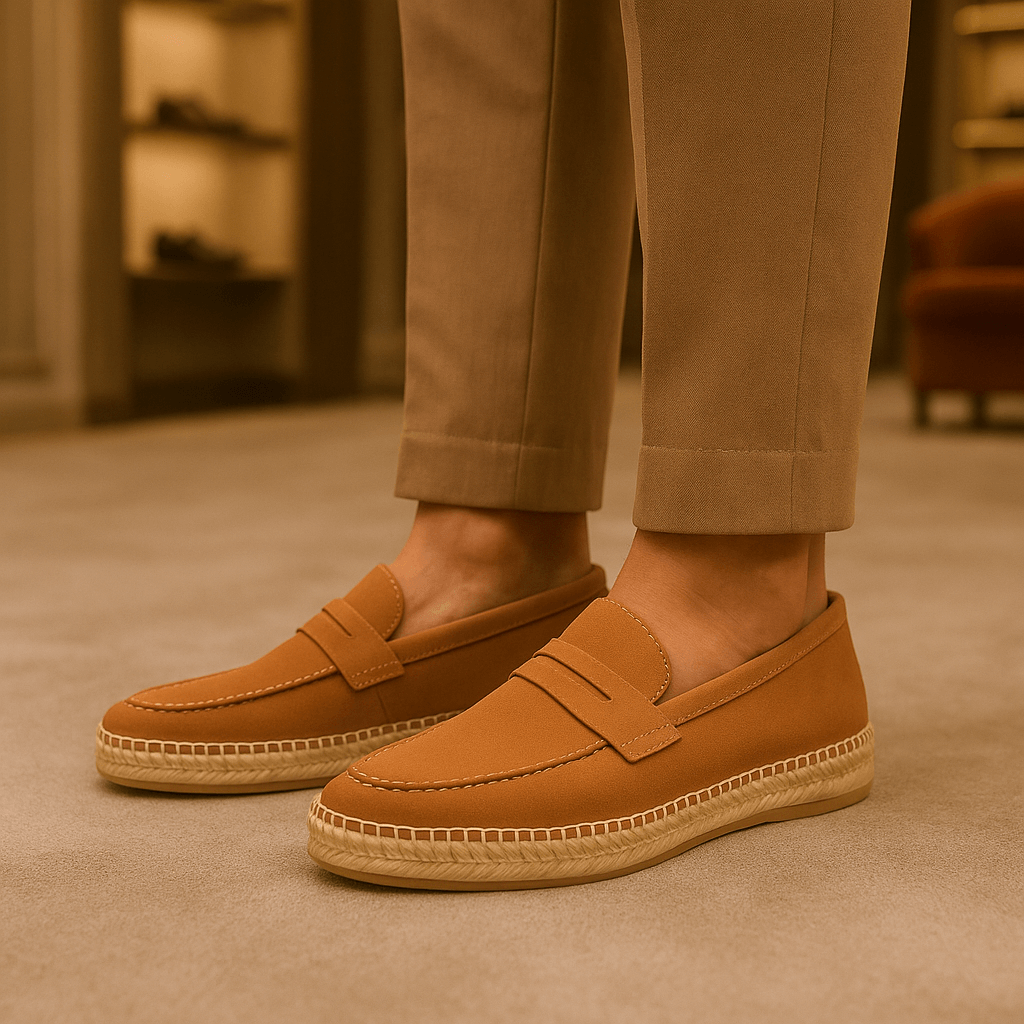 Luminovi | Suede Espadrille Loafers