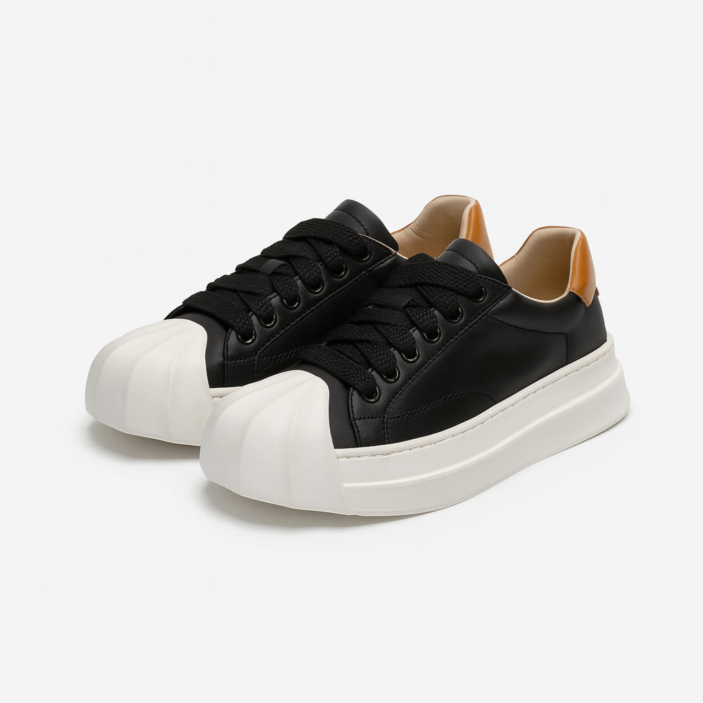 Luminovi | Wave Sole Leather Sneakers