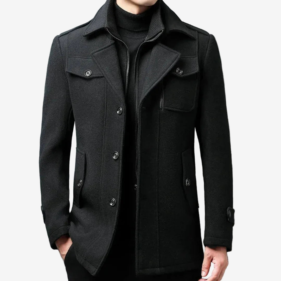 Luminovi | Wool-Blend Peacoat-Jacket