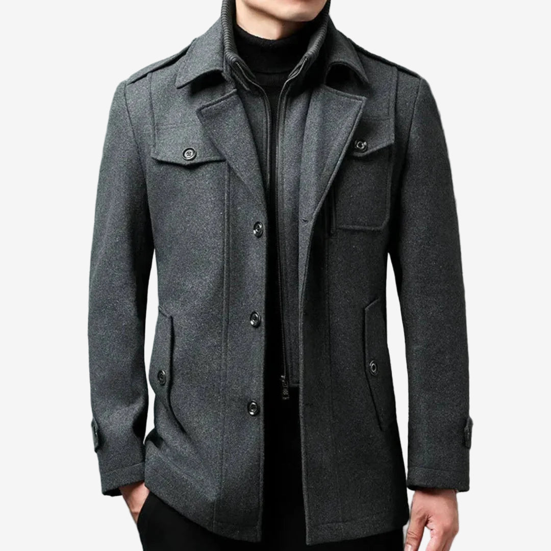 Luminovi | Wool-Blend Peacoat-Jacket