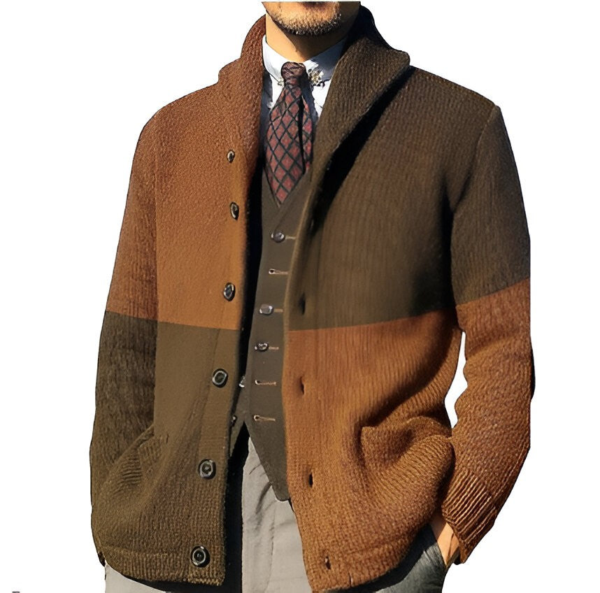 Luminovi | Color-Block Knit Cardigan