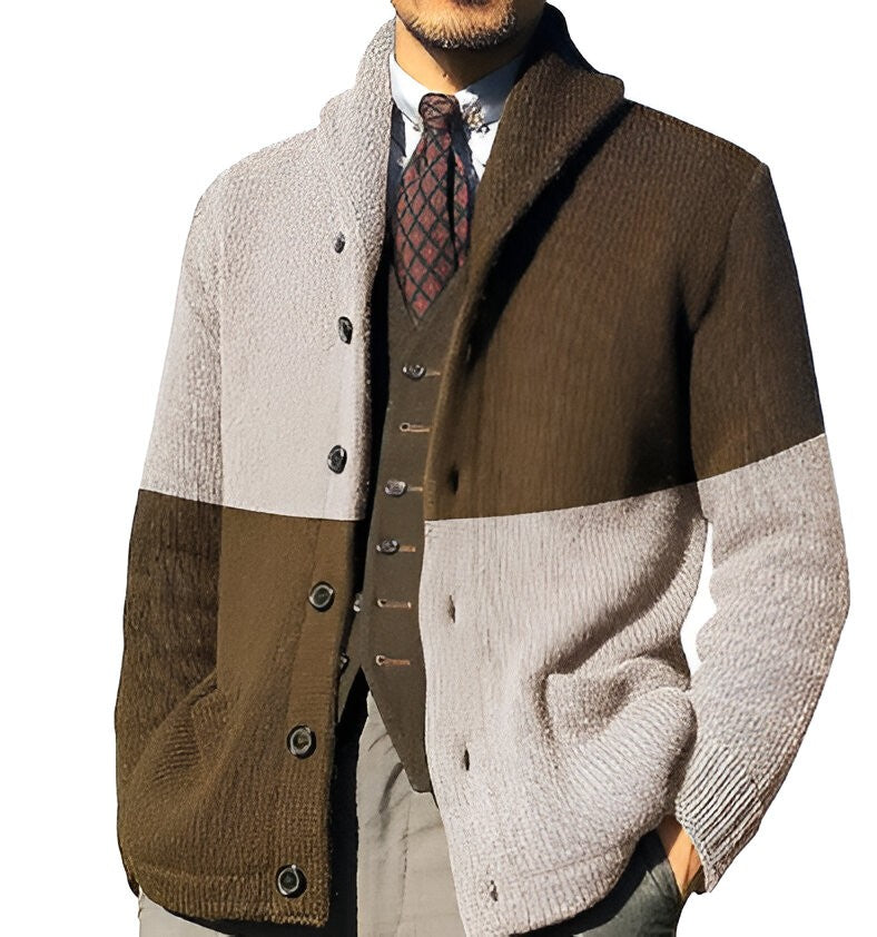 Luminovi | Color-Block Knit Cardigan