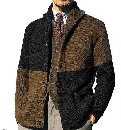 Malcolm - Lässige Retro-Strickjacke mit Farbblock-Knöpfen für Herren-Men Fashion
