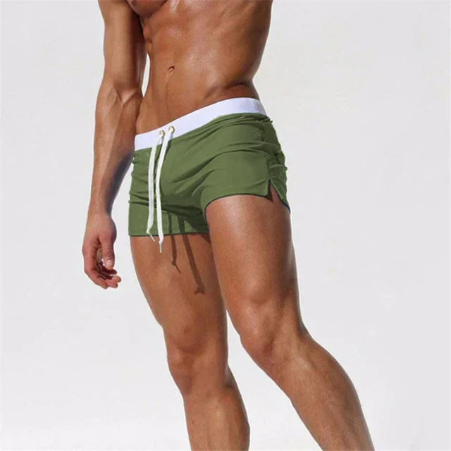 Men's Swim Trunks with Adjustable Drawcord Waist and Quick-Dry Fabric, Side Slits